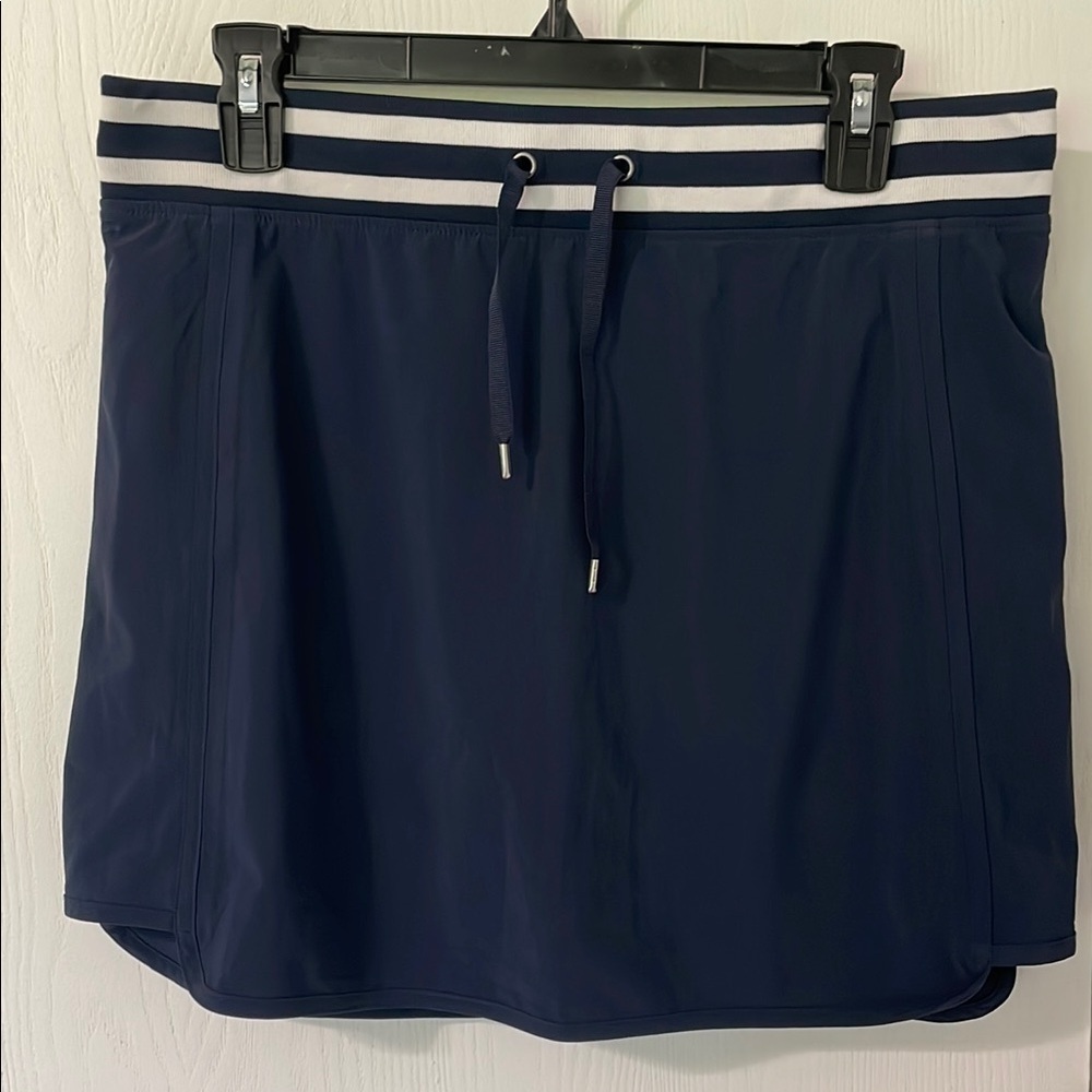 Athleta NWOT Sonara Skort Navy Blue Elastic Waistband Size 10 - Picture 2 of 7
